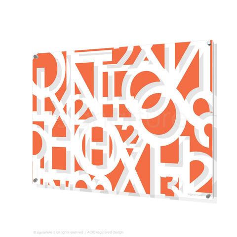 word perspex art hoxton orange rectangular