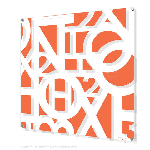 word perspex art hoxton orange square