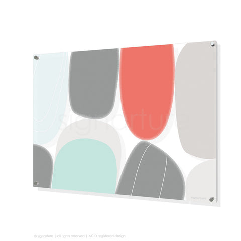 abstract perspex art kathmandu coral rectangular