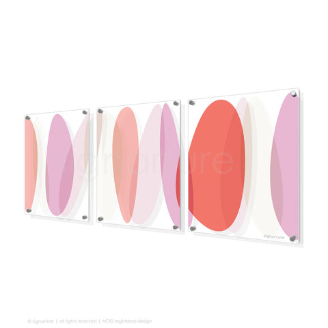 abstract perspex art lhotse coral triptych