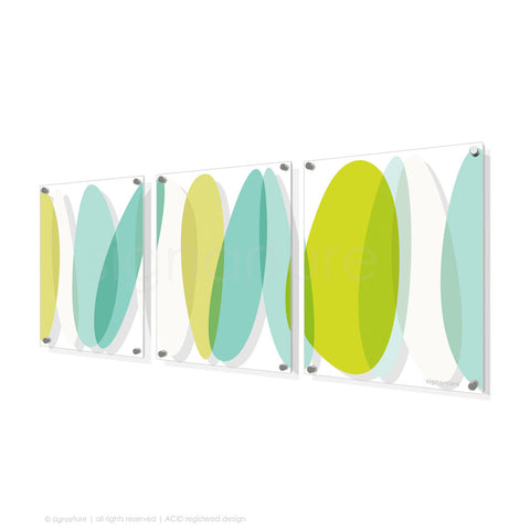 abstract perspex art lhotse green triptych