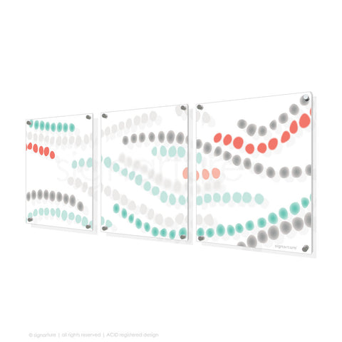 abstract perspex art makalu coral triptych