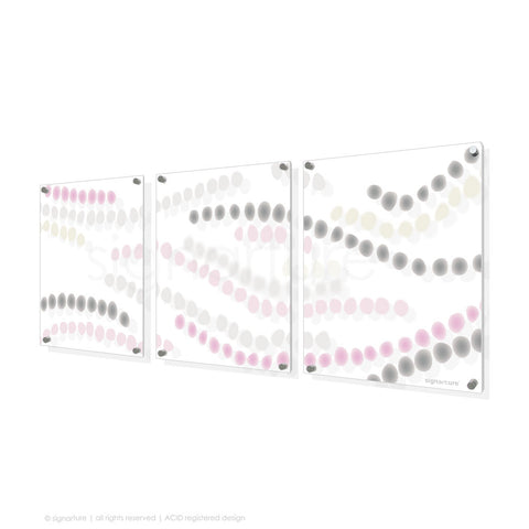 abstract perspex art makalu pink triptych