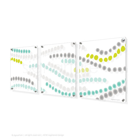 abstract perspex art makalu green triptych