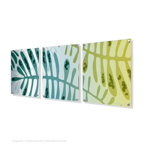 contemporary perspex art cottesloe blue triptych