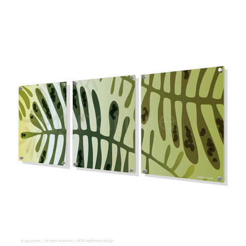 contemporary perspex art cottesloe green triptych