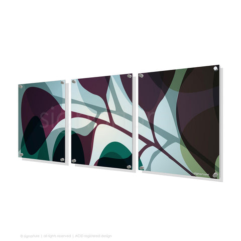 contemporary perspex art kuranda magenta triptych