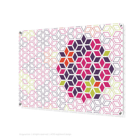 geometric perspex art tribeca magenta rectangular