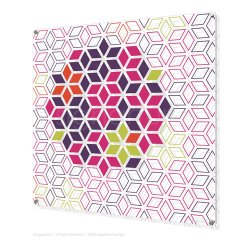 geometric perspex art tribeca magenta square