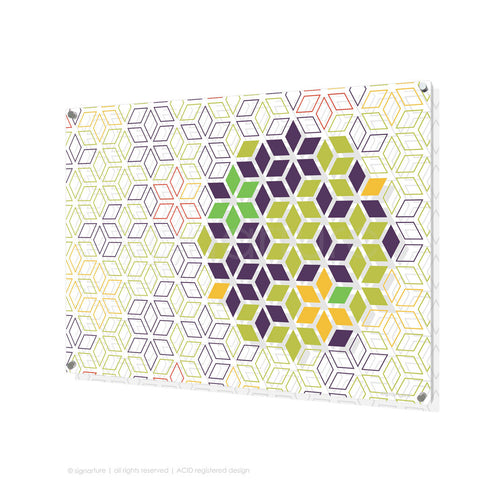 geometric perspex art tribeca purple rectangular