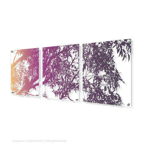 tree perspex art blackheath magenta triptych