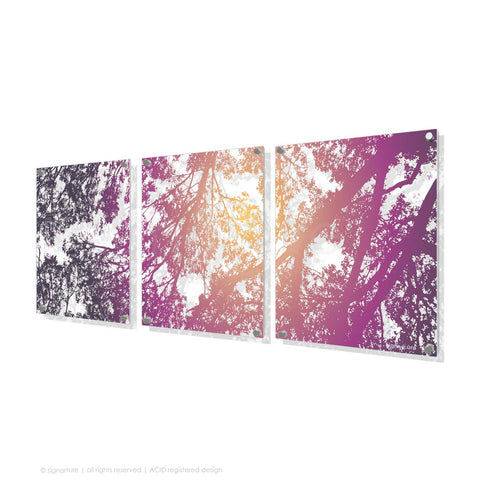 tree perspex art gleneagles purple triptych