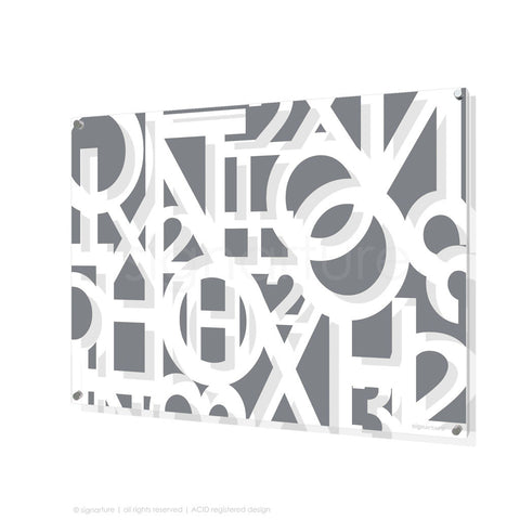 word perspex art hoxton grey rectangular